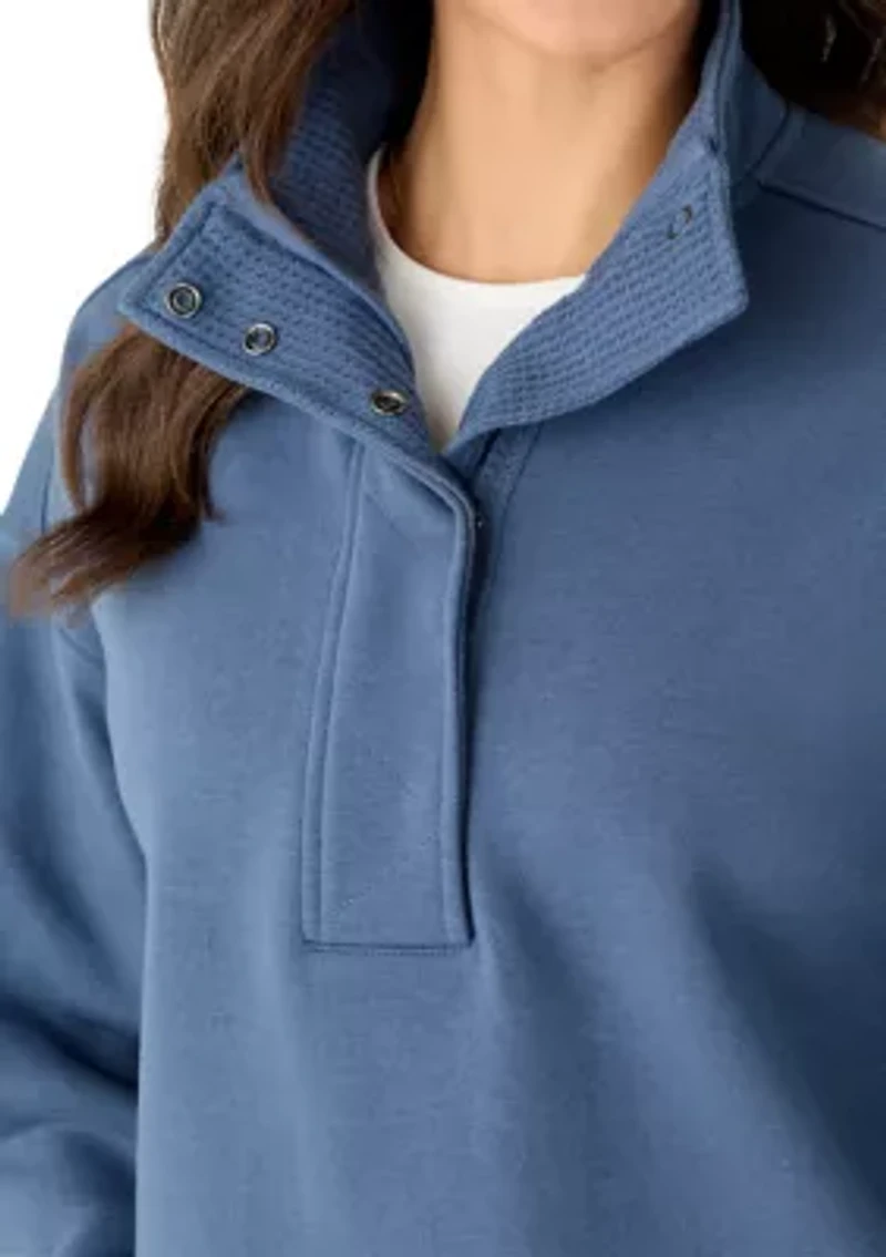 Women's Mock Neck Comfy Fleece Pullover