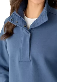 Women's Mock Neck Comfy Fleece Pullover