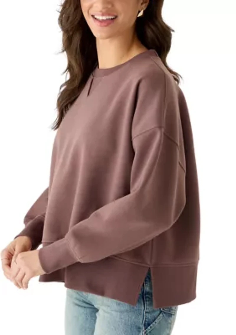 Women's Crew Neck Comfy Fleece Pullover