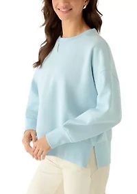 Women's Crew Neck Comfy Fleece Pullover