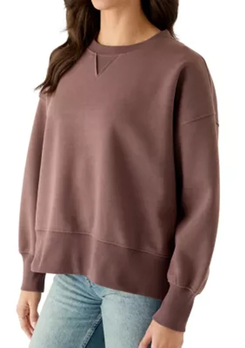 Women's Crew Neck Comfy Fleece Pullover