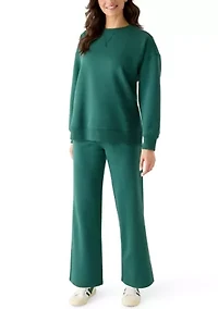 Women's Wide Leg Drawstring Waist Pull On Pants