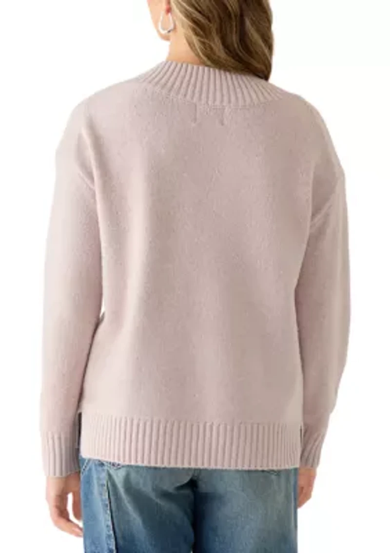 Women's Long Sleeve Drop Shoulder V-Neck Sweater