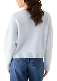 Women's Long Sleeve Crew Neck Argyle Sweater