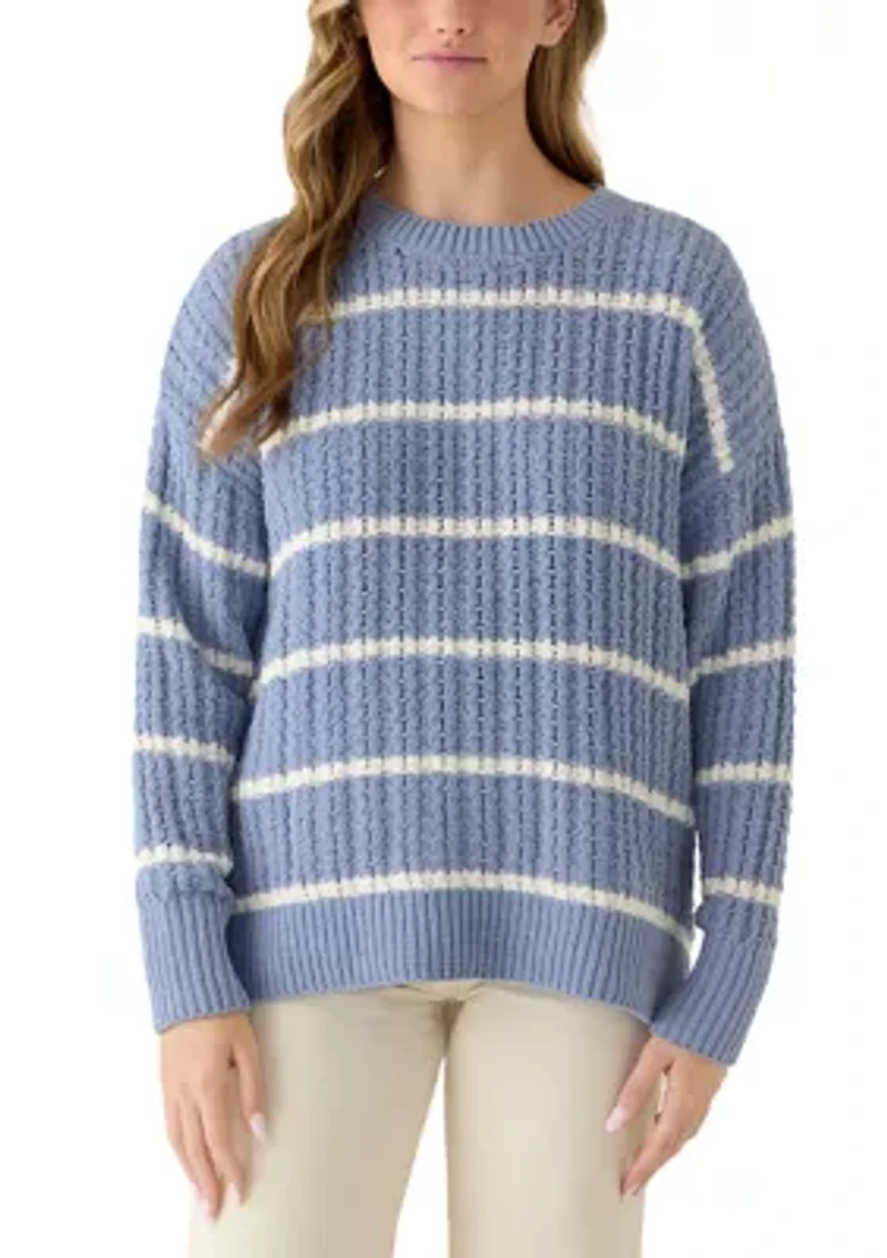 Women's Long Sleeve Crew Neck Chenille Tunic Sweater