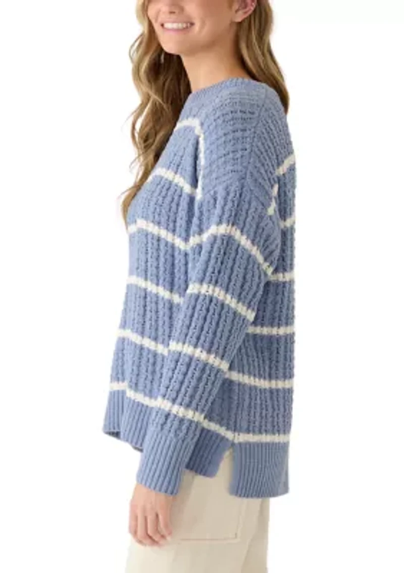 Women's Long Sleeve Crew Neck Chenille Tunic Sweater