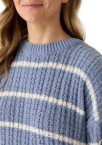 Women's Long Sleeve Crew Neck Chenille Tunic Sweater
