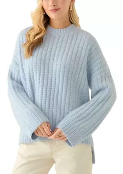 Women's Long Sleeve Crew Neck Textured Sweater