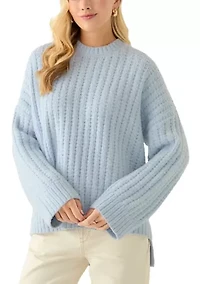 Women's Long Sleeve Crew Neck Textured Sweater