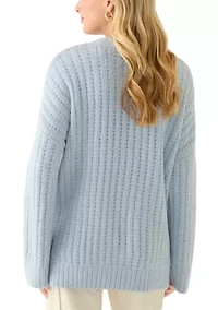 Women's Long Sleeve Crew Neck Textured Sweater