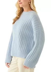 Women's Long Sleeve Crew Neck Textured Sweater