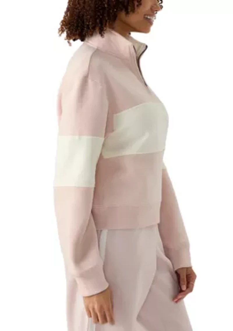 Women's Half Zip Mock Sweatshirt