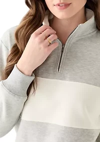 Women's Half Zip Mock Sweatshirt