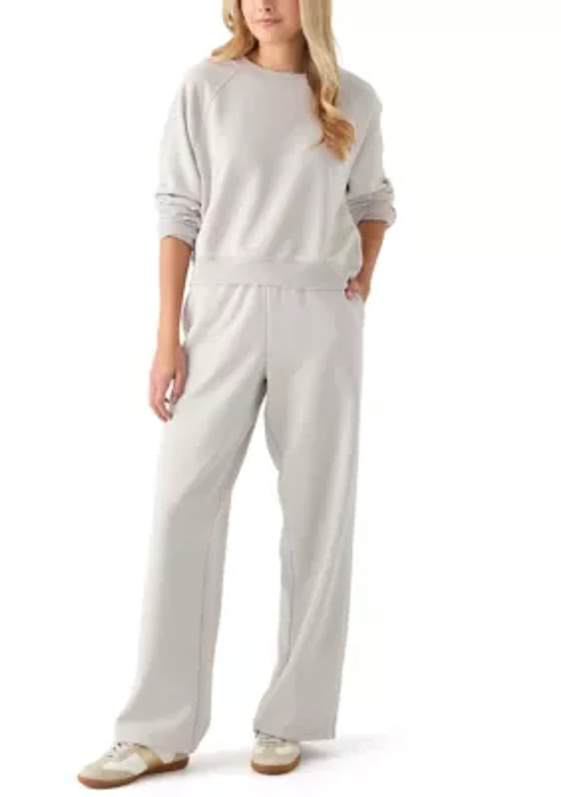Women's Comfy Fleece Crew Pullover with Garment Mineral Wash