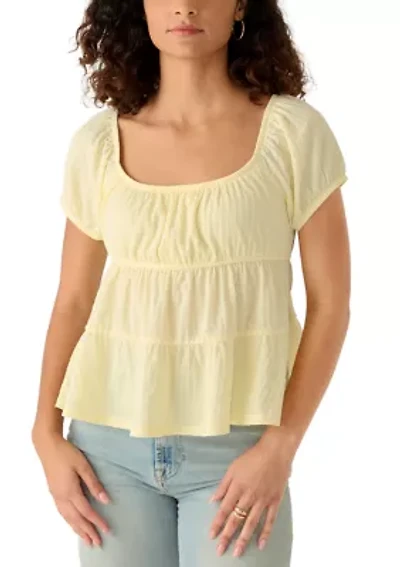 Women's Short Sleeve Baby Doll Puff Top