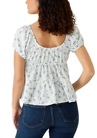 Women's Short Sleeve Baby Doll Puff Top