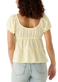 Women's Short Sleeve Baby Doll Puff Top