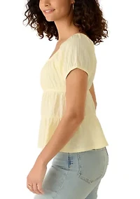 Women's Short Sleeve Baby Doll Puff Top