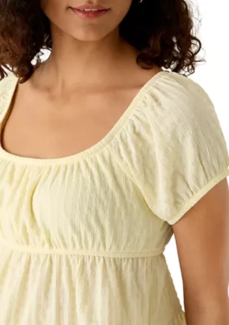 Women's Short Sleeve Baby Doll Puff Top