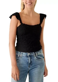 Women's Sleeveless Ruffle Lace Top