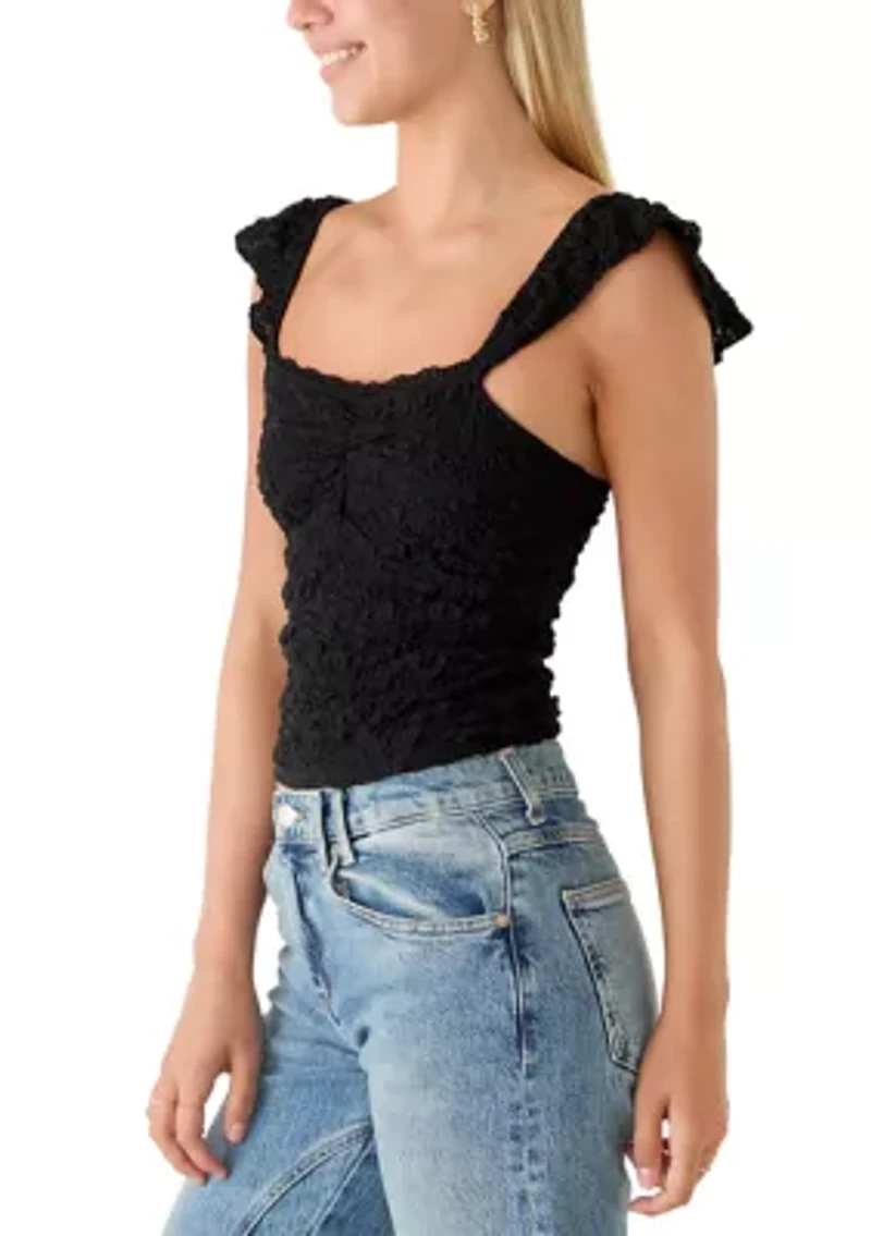 Women's Sleeveless Ruffle Lace Top