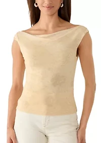 Women's Off Shoulder Printed Mesh Top