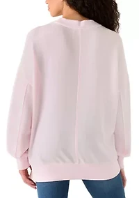 Women's Drop Shoulder Crew Neck Pull On Sweater