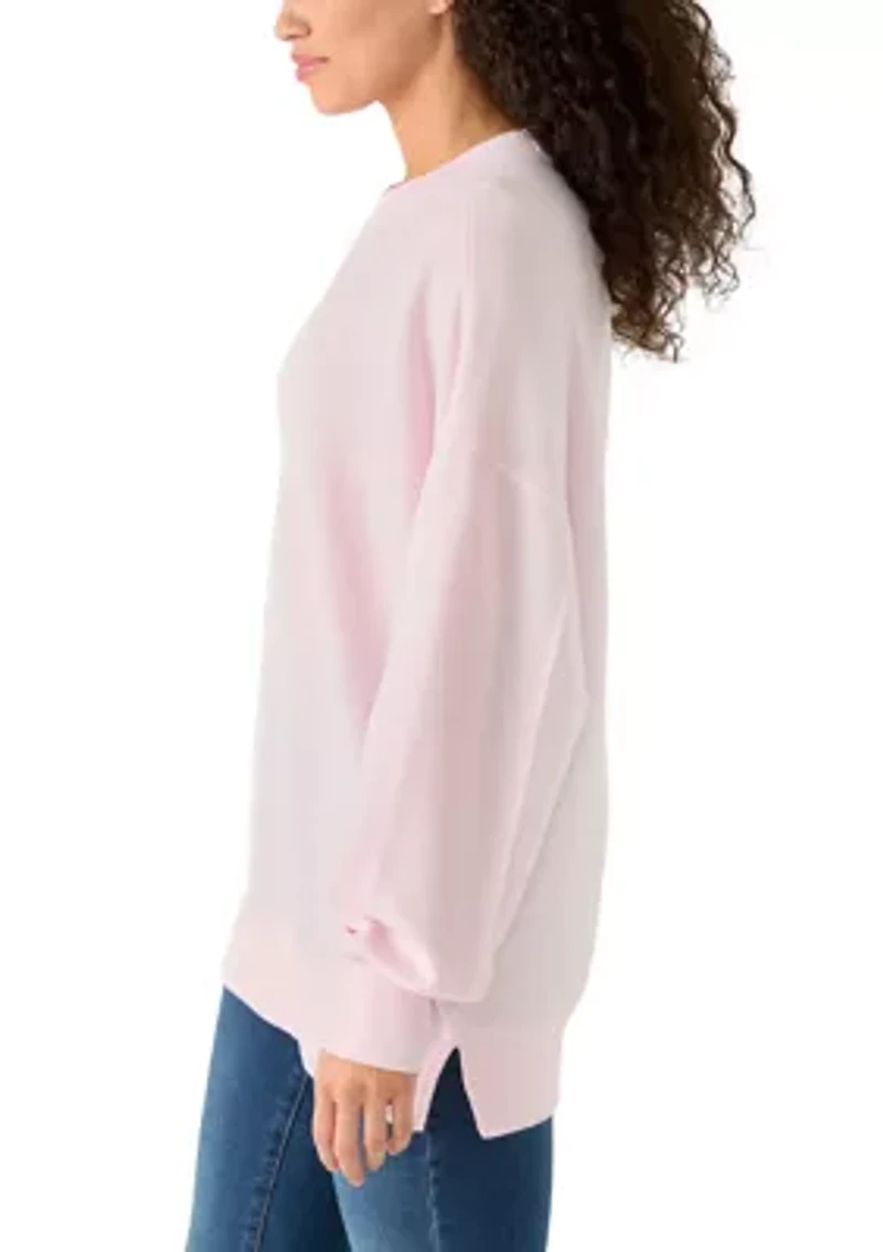 Women's Drop Shoulder Crew Neck Pull On Sweater