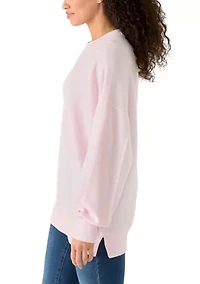 Women's Drop Shoulder Crew Neck Pull On Sweater