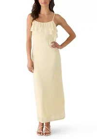 Women's Empire Waist Dress with Ruffle Trim