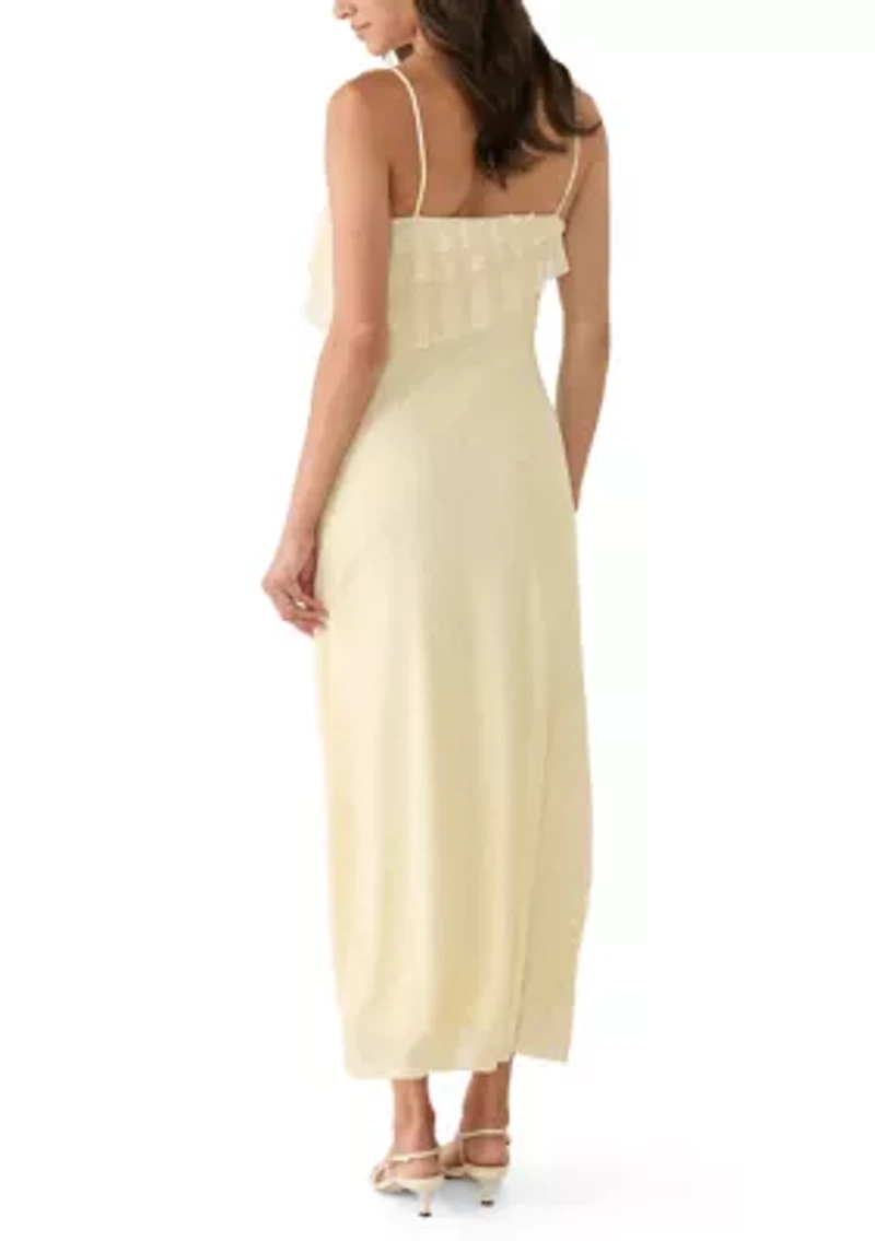 Women's Empire Waist Dress with Ruffle Trim