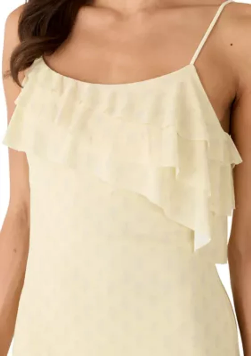Women's Empire Waist Dress with Ruffle Trim
