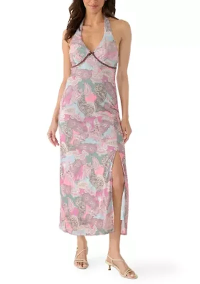 Women's Mesh Empire Waist Maxi Dress