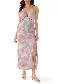 Women's Mesh Empire Waist Maxi Dress