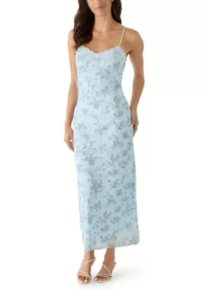 Women's Empire Waist Dress with Lace Slit