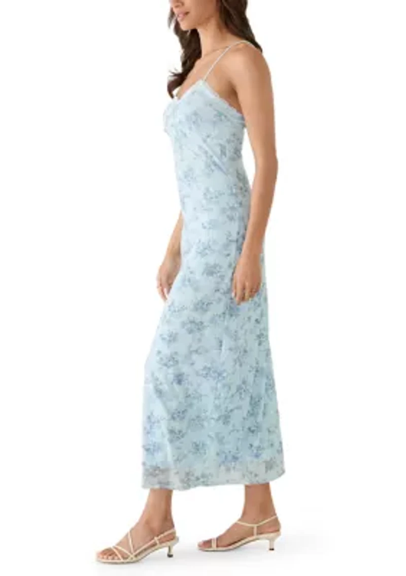Women's Empire Waist Dress with Lace Slit