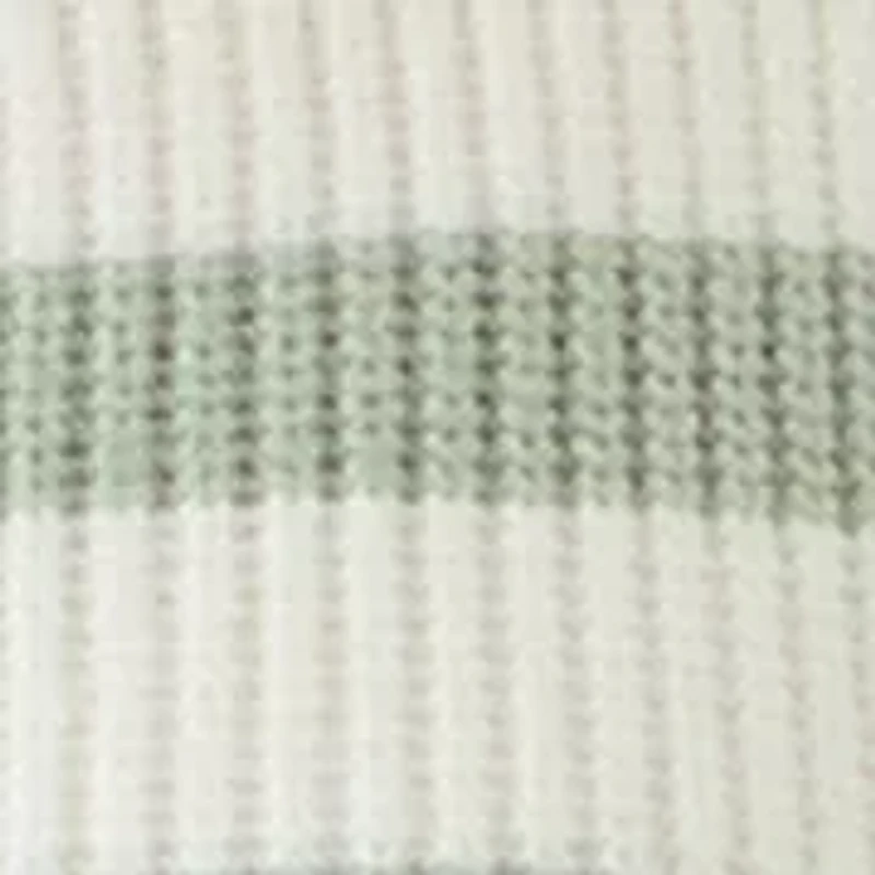 Women's Short Puff Sleeve Striped Crew Neck Sweater