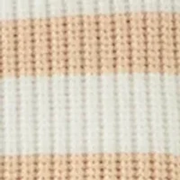 Women's Short Puff Sleeve Striped Crew Neck Sweater