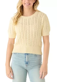 Women's Short Puff Sleeve Sweater
