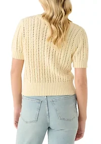 Women's Short Puff Sleeve Sweater