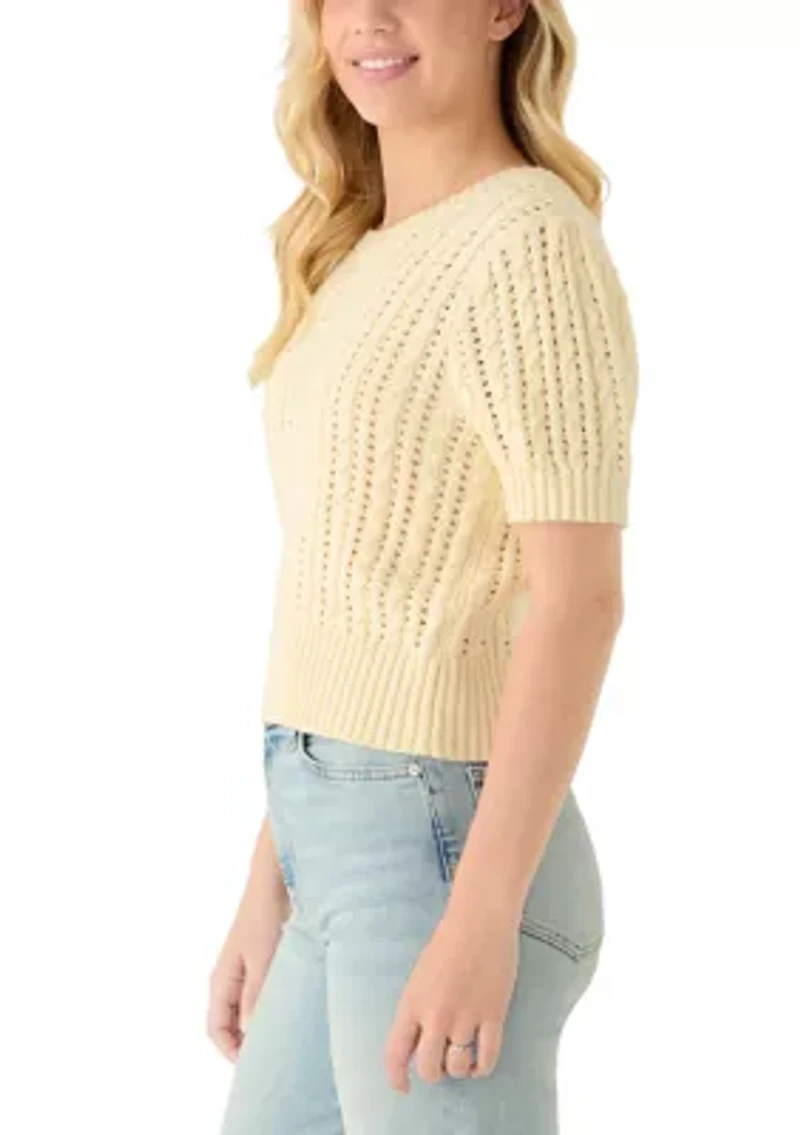 Women's Short Puff Sleeve Sweater