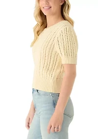 Women's Short Puff Sleeve Sweater