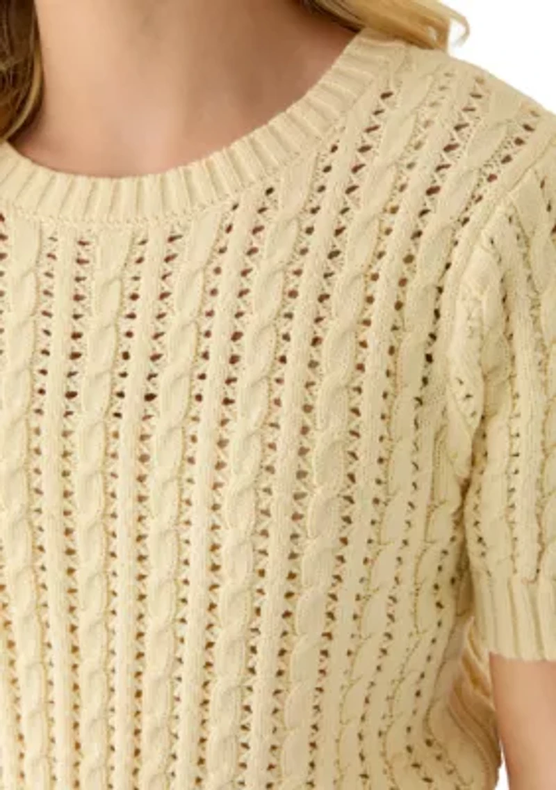 Women's Short Puff Sleeve Sweater