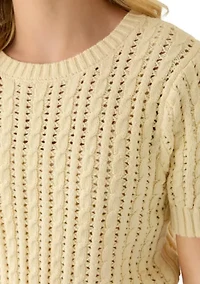 Women's Short Puff Sleeve Sweater