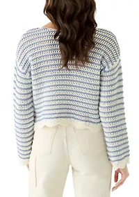 Women's Boat Neck Scalloped Pull On Sweater