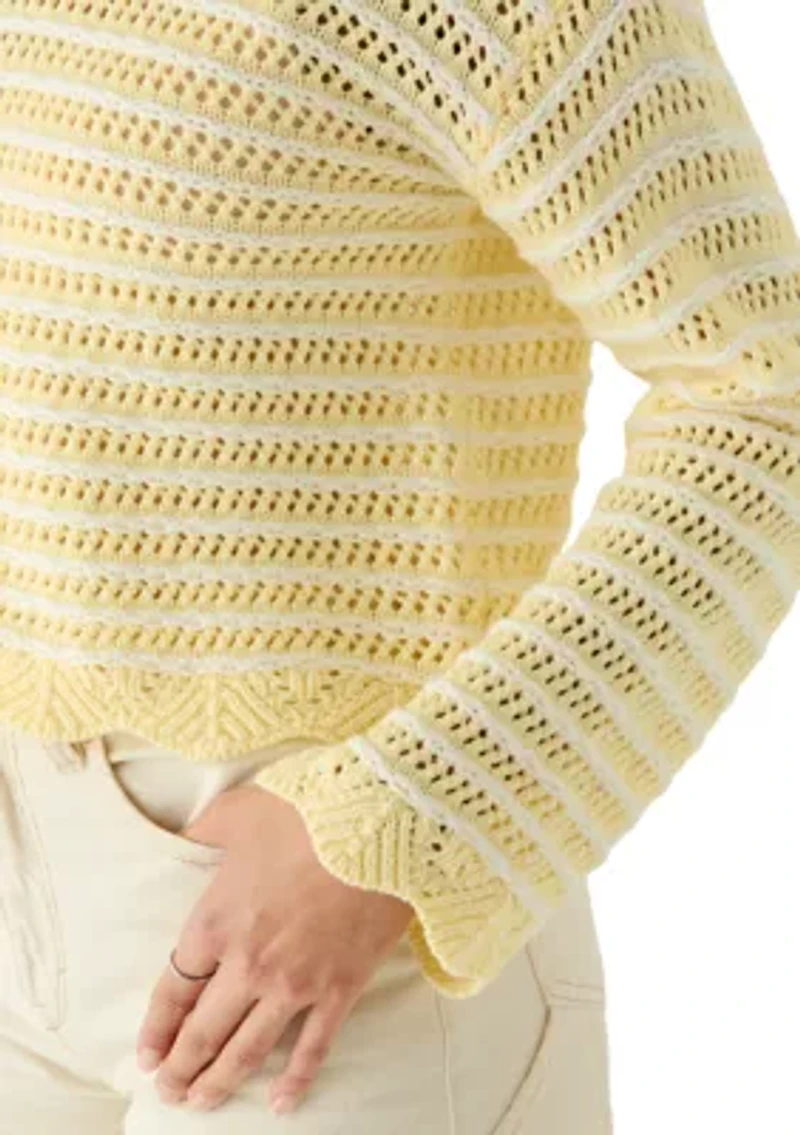 Women's Boat Neck Scalloped Sweater
