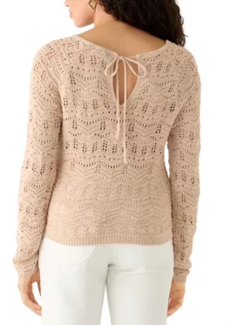 Women's Long Sleeves Tie Back Sweater