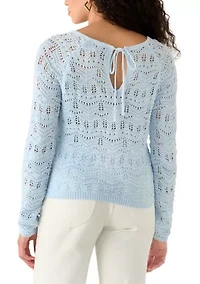 Women's Long Sleeves Tie Back Sweater