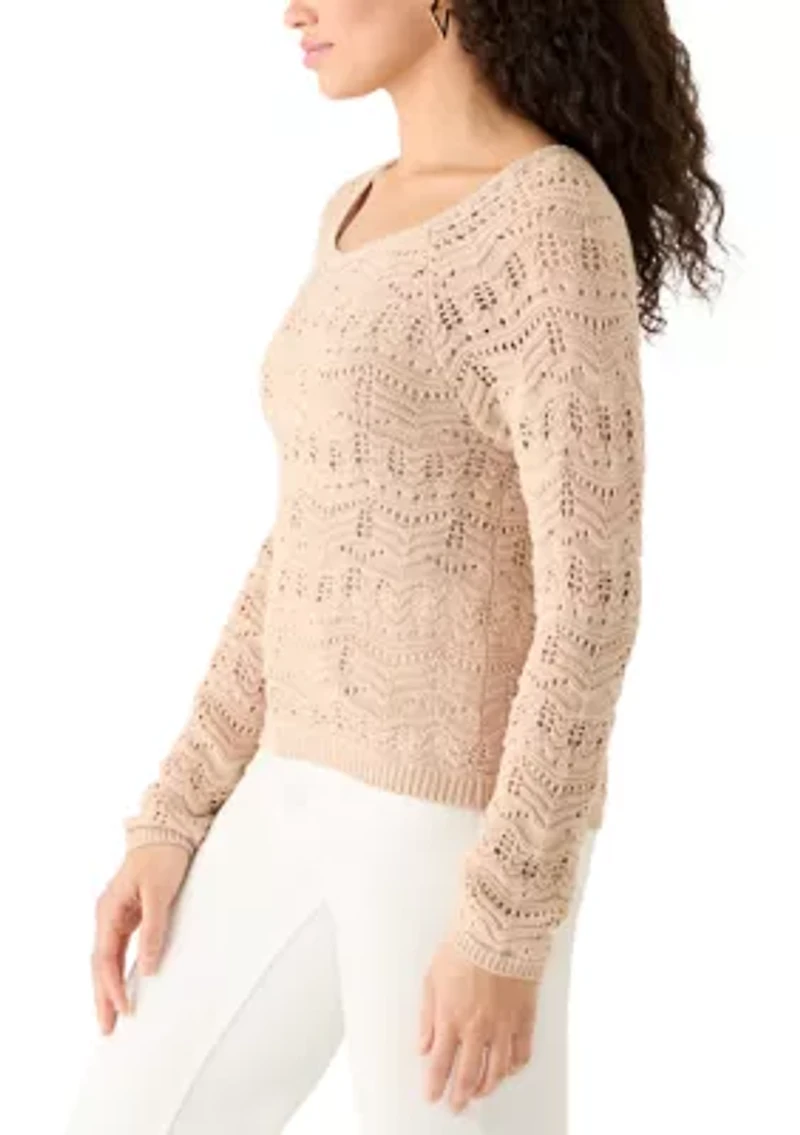 Women's Long Sleeves Tie Back Sweater