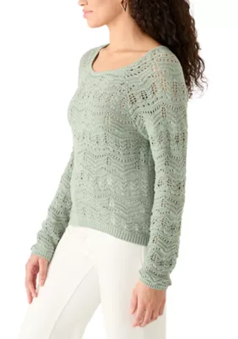 Women's Long Sleeves Tie Back Sweater